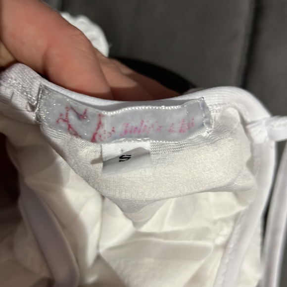 Woman’s White Ruffle Dress Size S Midi Length - Picture 4 of 4